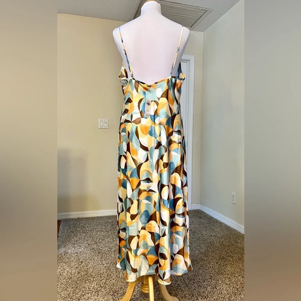NWT Abercrombie & Fitch Ruched Satin Slip Maxi Dress Size L babydoll Y2K
